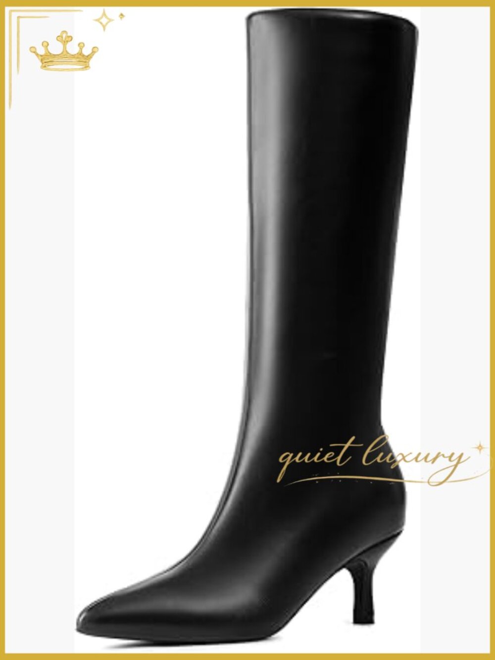 Knee High Kitten Heel Boots Pointed Toe Fashion Tall Boots